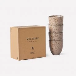 HKliving Gradient Ceramics Mug Taupe Set of 4